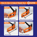 HS Super Heavy Duty 3-in-1 Staple Gun – Upholstery, Wood & Cable Stapler with 3000 Staples