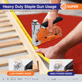 HS Super Heavy Duty 3-in-1 Staple Gun – Upholstery, Wood & Cable Stapler with 3000 Staples